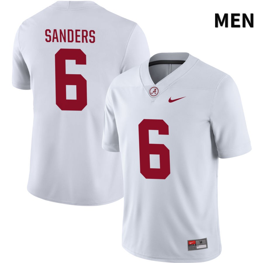 Alabama Crimson Tide Men's Trey Sanders #6 NIL White 2022 NCAA Authentic Stitched College Football Jersey DP16T53ZT
